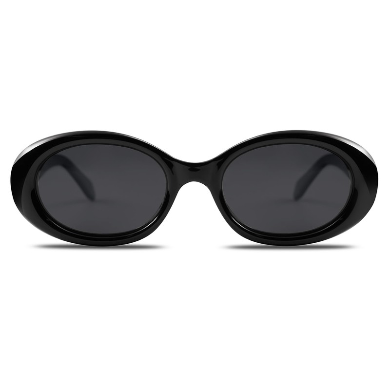 SOJOS Small Retro Oval Polarized Sunglasses for Women Men 90s