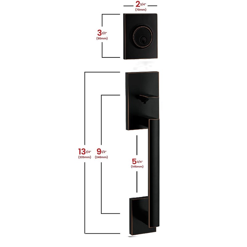 Berlin Modisch HandleSet Front Door Entry Handle and Deadbolt Lock