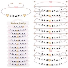 WUSJCOF Team Bride Bracelets JGA Women - Set of 12 Stag Party Decoration Women Team Bride Accessories JGA Bracelets Women (Black Letter)