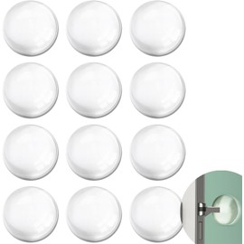 12 Piezas Protector de Pared Transparente, Amortiguador de Impacto y Ruido Ksiin Topes de Puerta Autoadhesivos de Silicona, Anti-Golpe para Manija y Muro, Protector Invisible que Evita Hoyos y Marcas