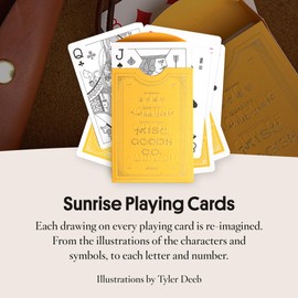 Varios Goods Co. Cartas de juego de alta calidad, diseño intrincado, relieve detallado y detalles de lámina dorada, amanecer