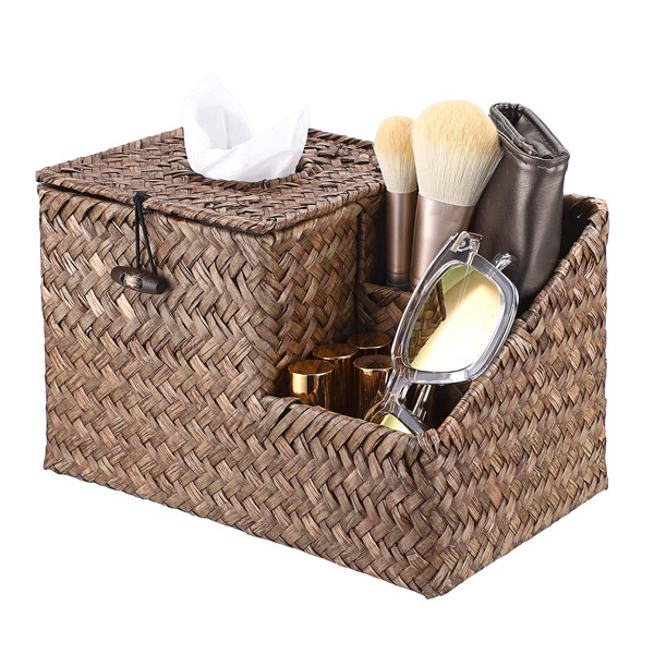 Sumnacon Square Woven Tissue Box Cover - Decorative Cube Tissue