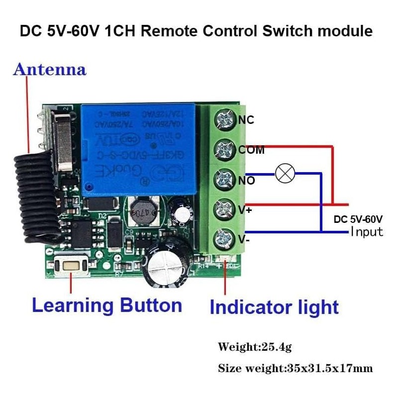 QIACHIP 433 MHz DC 5 V 6 V 12 V