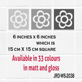 Colorful Flower Tile wall Sticker for Bathroom, Bathroom stickers, Tile transfer, Kid wall art, Tile wall stickers, Nursery sticker