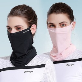 Outdoor Cooling UV Protection Golf Face Mask Cool Mask White 2ea