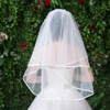Audaisyly Bridal Veil White Wedding Veils Women's Satin Edge Tulle
