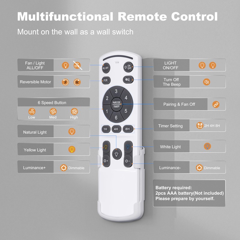 Ohniyou 42'' Flush Mount Ceiling Fans with Lights, Remote/App Control,