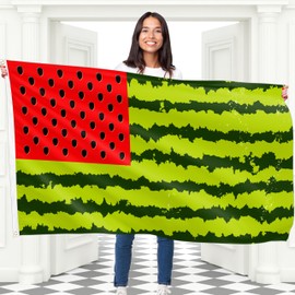 Watermelon American Flag 3x5 ft with eyelets - USA Flag for outside - Funny US Flag - Vivid Digital Print - 110Den Thick polyester - Double Seam