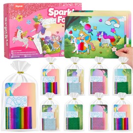 JoyCat 24 Pack Foil Art Craft Party Favors,No Mess Arts and Crafts for Kids,Goodie Bag Stuffers,DIY Creative Activity, Birthday Present for Girls Boys 4 5 6 7 8 9 Years Old(Unicorn)