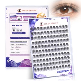 Ehszm Beauty Upgraded,Wispy Lash Clusters 12mm D Curl Only,Eyelash Clusters Natural,Ultra-Soft Individual Lashes,Empowered by New Softening Factor.No Plastic Feel,New Comfort. - Starry Stytle