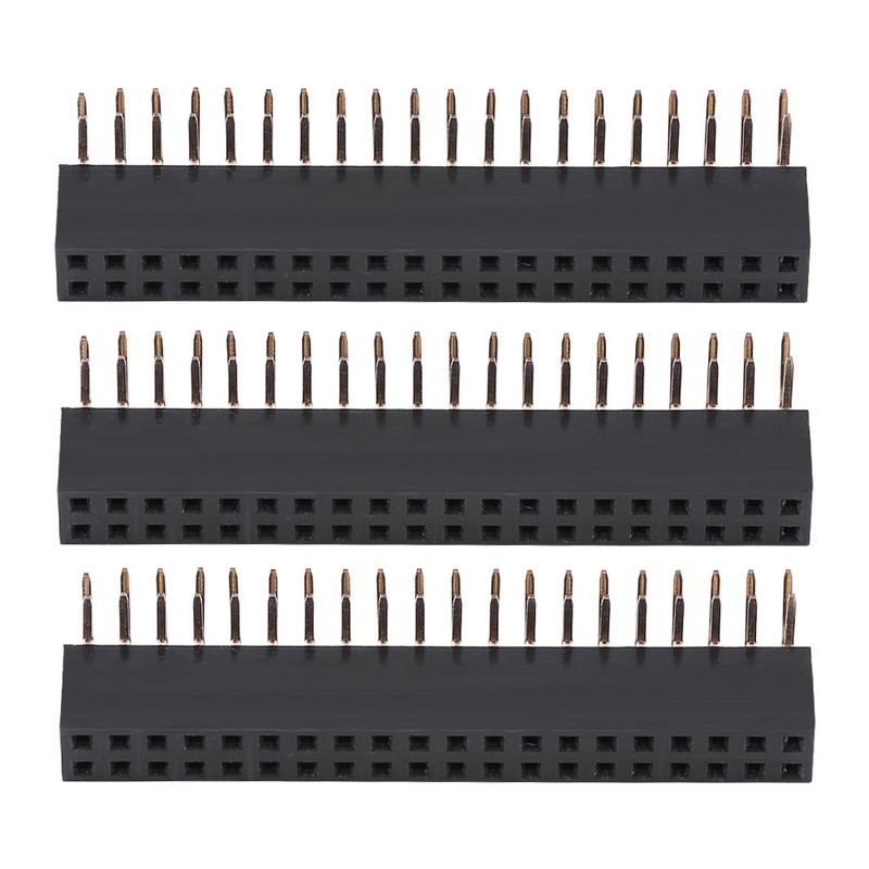 3 Pieces 2.54mm 2 X 20 Pin Female Double Row