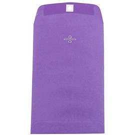 JAM PAPER 6 x 9 Open End Catalog Colored Envelopes with Clasp Closure - Violet Purple Recycled - 25/Pack