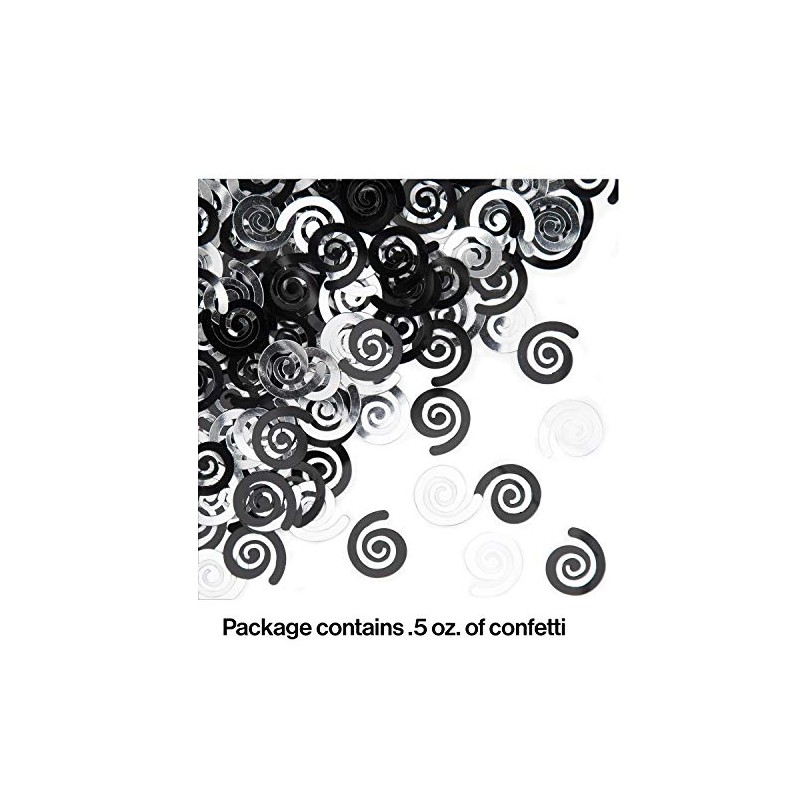Creative Converting Black Velvet Swirl Confetti