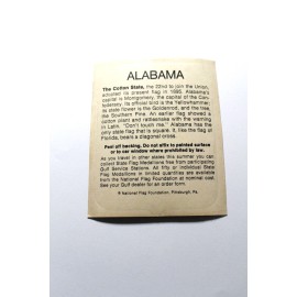 1972 VINTAGE GULF OIL ALABAMA STATE FLAG TRAVEL STICKER DECAL WITH HISTORY