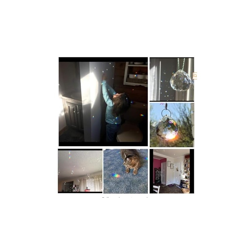 JIHUI JIHUI Clear Glass Crystal Ball Prism Pendant Suncatcher 40