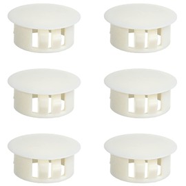 Fielect 10pcs Hole Plugs White 3/4 Inch (19mm) Plastic Hole Cover, Flush Type Round Snap Panel Locking Hole Plugs Cover, Pipe Post End Cap for Cabinet Furniture Protectors