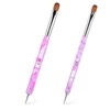French Tip Brush 2PCS Acrylic Nail Art Brushes & Dotting