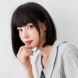 Straight cut full wig short fake hair (WFLOUNE) / 일자컷 통가발 단발 가짜머리 (WFLOUNE)