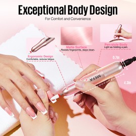 MEFA Nail Drill, 16 PCS Kit Electric Nail Drill with Nail Drill Bits & Cuticle Oil Pen, Portable Electric Nail File Professional, 20000RPM Manicure Pedicure Nail Set Efile Nail Drill for Home Salon