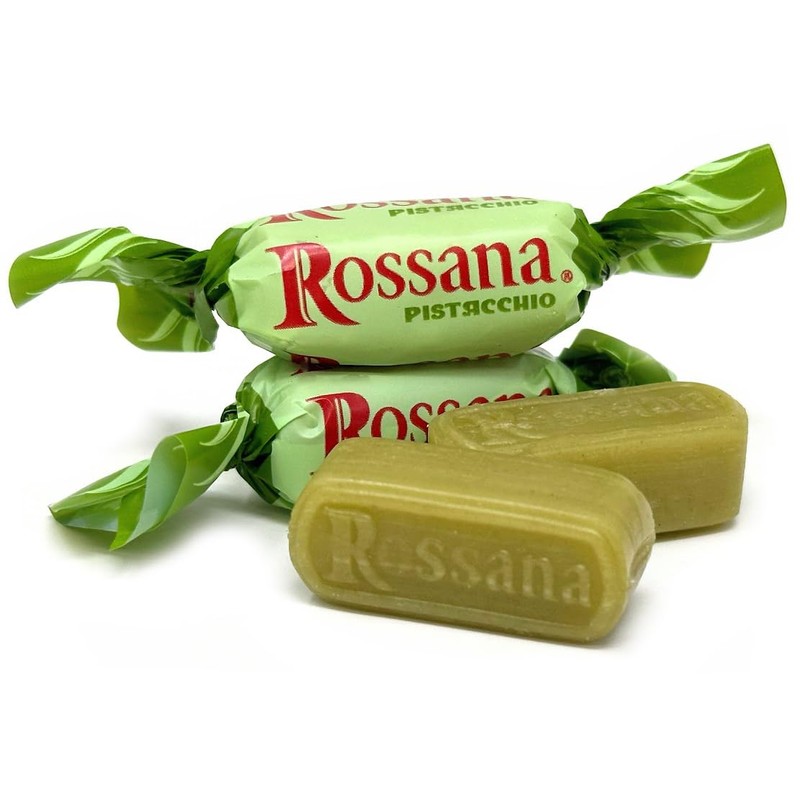 SweetGourmet Rossana Pistachio Paste Center Filled Hard Candy, Italian Wrapped
