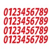 0-9 Numbers Red Vinyl Sticker Decals Set of 40 Choose Size!! 1" to 12" (V546RedItal) (2.5")