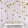 Gold 80th Party Decorations Circle Dot Star Streamer Garland Metallic