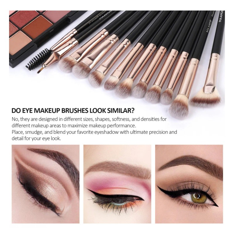 18 Piezas Brochas Set De Brochas Maquillaje Profesional Color Negro