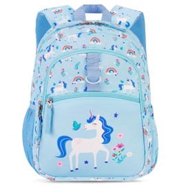 Choco Mocha Unicorn Backpack for Girls, Toddler Backpack for Little Girls Age 3 4, Kids Small Backpacks School Bag 12 Inch, Blue