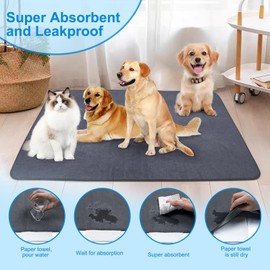 Large Washable Pet Pee Pads Mats for Dogs 2PCS, 72" x 72" Puppy Pee Pad, Fast Absorbent Potty Mat for Cats, Waterproof Reusable Training Dog Pads for Indoor, Outdoor and Car Travel (72“ x 72” / 2PCS)