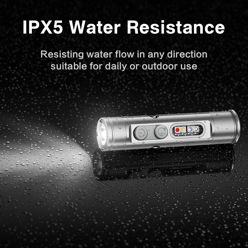 WAIORD Mini Flashlight, 500 Lumens Rechargeable EDC Pocket Keychain Flashlight