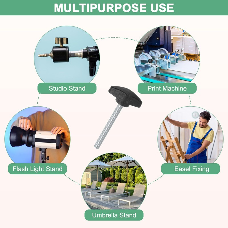 M METERXITY 4-Pack Thumb Screws, M6x60mm Tee Wing Knobs, Plastic