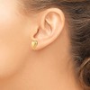 14K Solid Yellow Gold Heart Love Stud Earrings