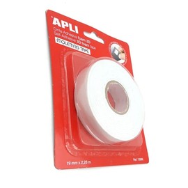 APLI 13986 Double Sided Foam Tape (19 mm x 2.3 m) White