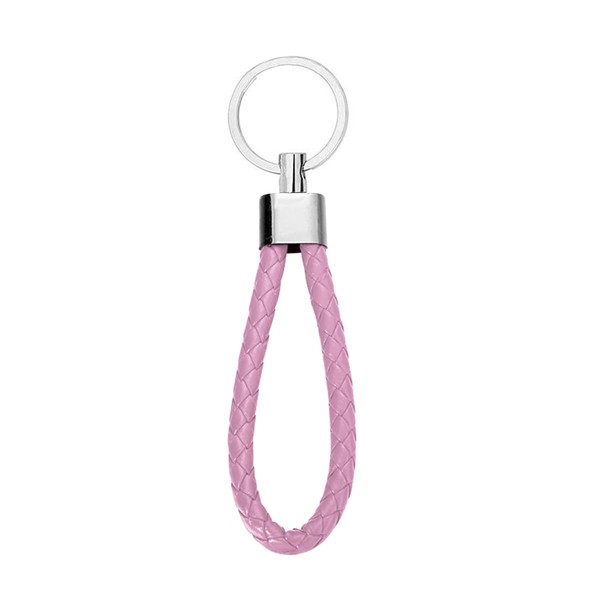 Braided PU Leather Keychains Car Keyring Key Chain Ring for