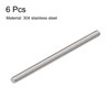 sourcing map 6Pcs M8 x 130mm Fully Threaded Rod 304