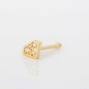 20G Solid 14K Yellow Gold Diamond Icon Nose Stud with