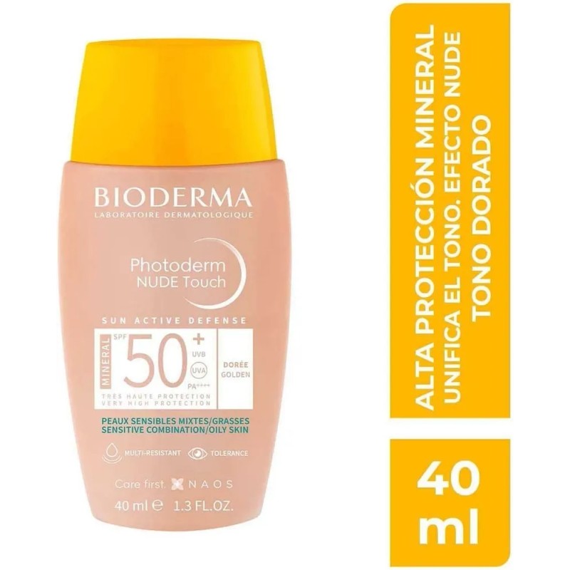 Bioderma Photoderm Nude Touch Mineral Spf50+ Mixta/grasa T.golden