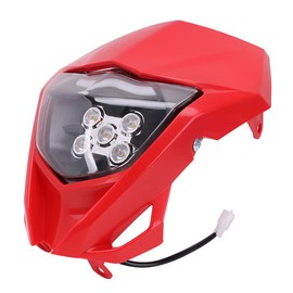JFG RACING Dirt Bike Headlight,Motorcycle LED Headlight Enduro Pit Bike Headl Light Kit Universal for Most Motorcycle Dirt Pit Bike Enduro Like 65-650 CRF XR CR（Red）