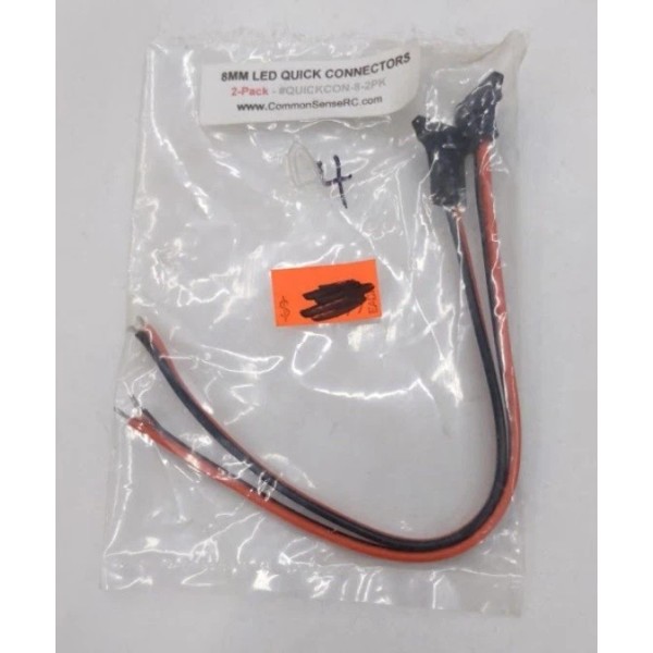 Common Sense RC QUICKCON-8-2PK 8MM LED Quick Connectors