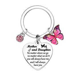 MADHAHEFU Mother Daughter Keyring Mother's Day Gifts for Mum Gifts from Daughter Birthday Gifts for Mum Keyring Long Distance Relationship Gifts for Mum