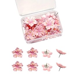 30 Pcs Flower Head Push Pins Peach Flower Thumb Tacks Cute Photo Thumb Tacks Cork Board Thumbtacks Fancy Craft Push Pin Decorative Map Pins for Office Home