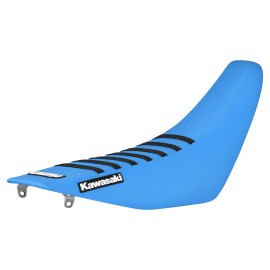 Enjoy Mfg 1994-1998 Kawasaki KX125/250 gripper seat cover  LIGHT BLUE/BLK ribs #78 LOGO