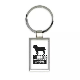 Bulldog MOM : Gift Keychain Dog Silhouette Cup Funny Pet Animal