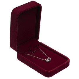 Giftop Classic Velvet Jewelry Gift Box Case for Necklace Pendant (Wine Red)