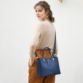 PORRASSO Fashion Handbag Women's Handbag Shoulder Bag Women Shoulder Bag PU Leather Bag Top Handle Bags, blue, Shoulder bag with handle
