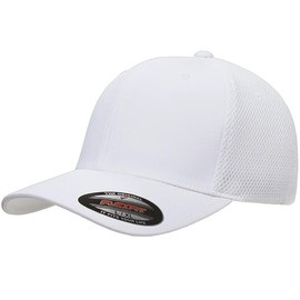 Joe's USA Flexfit 6533 Fitted Ultrafibre Airmesh Cap - L/XL - 1 Pack - White