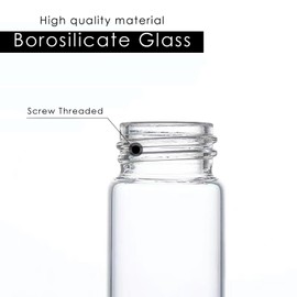 10 Pcs 10 mL Clear Glass Sample Vials, Borosilicate Glass Vial with Screwcap, PE Liner Sample Containers Lab Vial Liquid Sampling Glass Oil Bottle