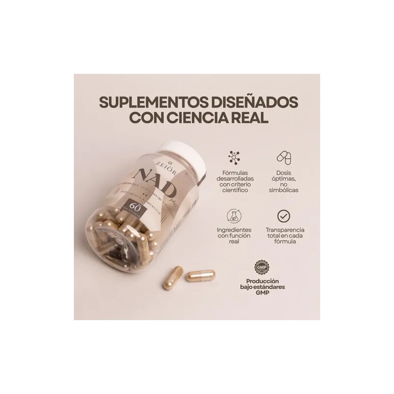 Nad + Suplemento Nicotinamida Resveratrol 180 Capsulas Zeiör