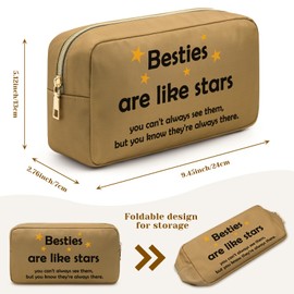 Besties Gift Bestie Makeup Bag Birthday Gifts for Besties Inspirational Friendship Cosmetic Bag Travel Pouch for Besties BFF Soul Sister Bestie Definition Small Makeup Bag Friend Gifts for Women