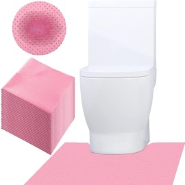 SYMHHA Pink Upgraded Disposable Toilet Mats for Clean and Hygienic Bathroom,Super Absorbent,Non-Slip Floor Protector from Urine, U-Shaped Commodes, Potty Training for Children and Adults, 20-Pack